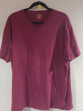 Polo by Ralph Lauren Men's Short-Sleeve V-Neck Tee in Wine